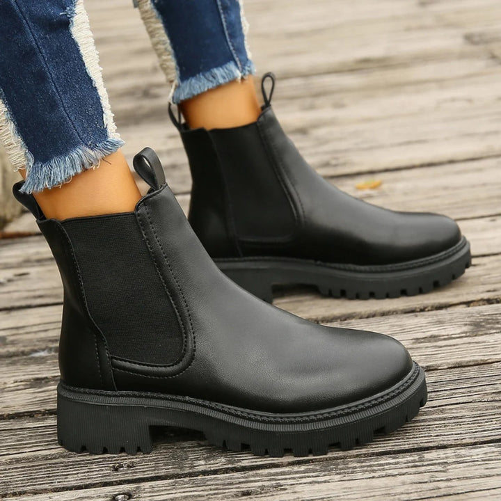 Women's Platform Chelsea Slip-On Ankle Boots Pull-Tab