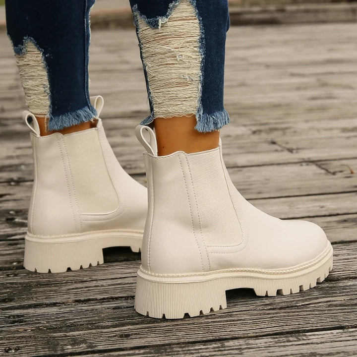 Women's Platform Chelsea Slip-On Ankle Boots Pull-Tab
