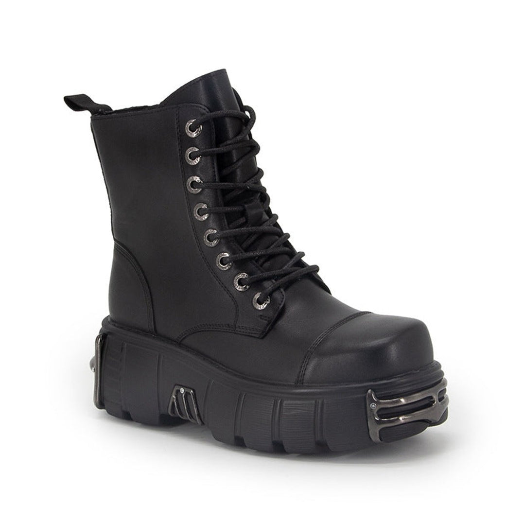 Women's Platform Lace-Up Punk-Inspired Ankle Boots