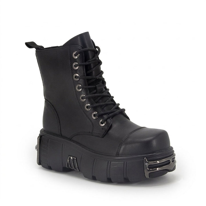 Women's Platform Lace-Up Punk-Inspired Ankle Boots