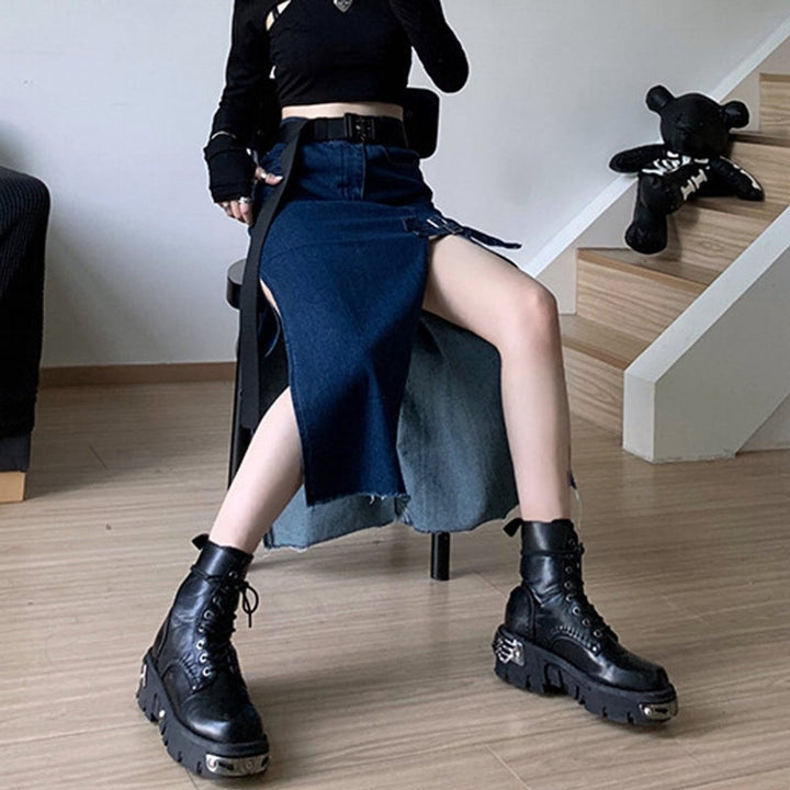 Women's Platform Lace-Up Punk-Inspired Ankle Boots