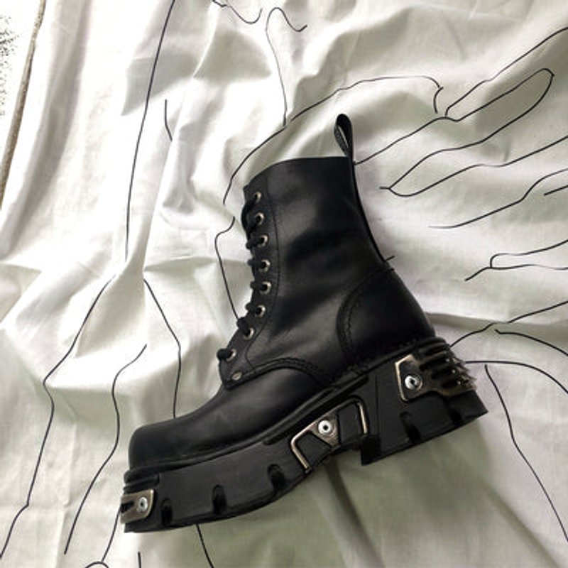 Women's Platform Lace-Up Punk-Inspired Ankle Boots