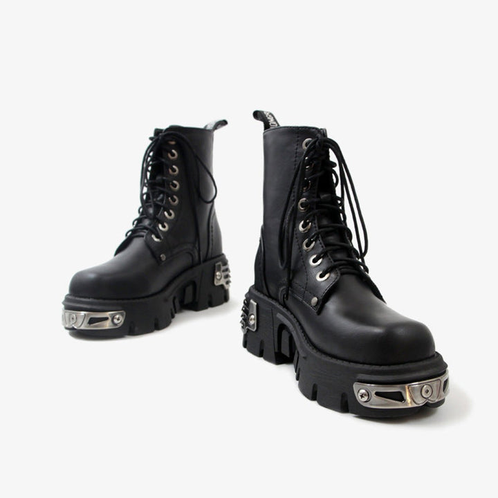 Women's Platform Lace-Up Punk-Inspired Ankle Boots