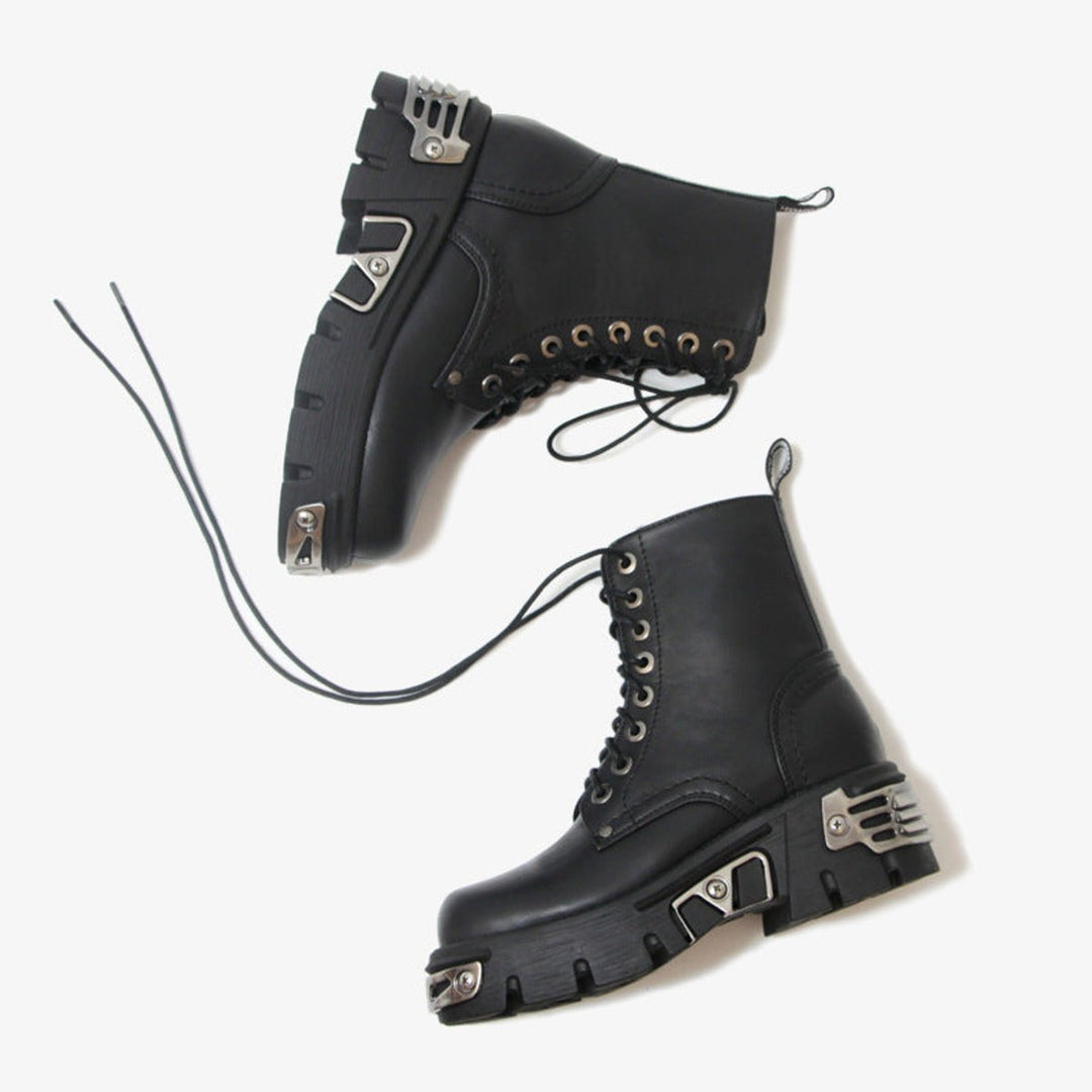 Women's Platform Lace-Up Punk-Inspired Ankle Boots