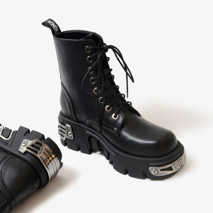 Women's Platform Lace-Up Punk-Inspired Ankle Boots