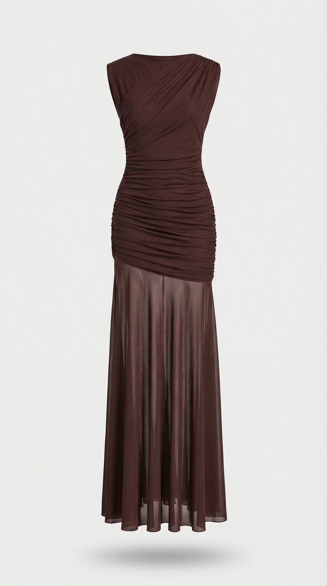 Women's Pleated Sculptural A-Line Fall Wedding Guest Dress