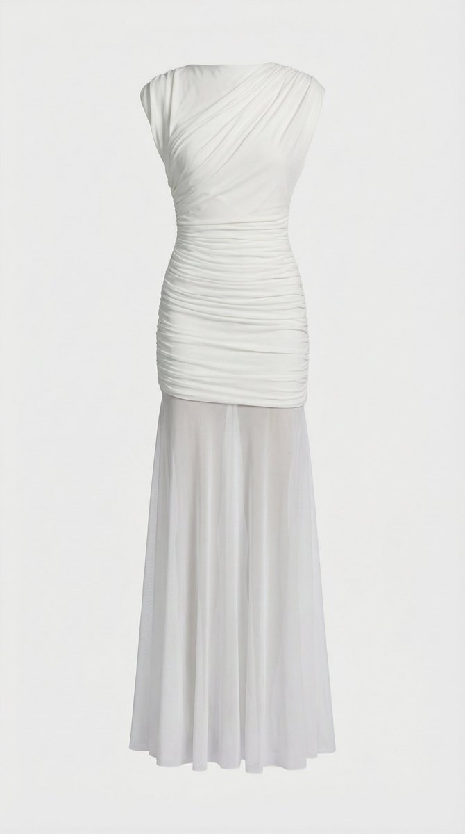 Women's Pleated Sculptural A-Line Fall Wedding Guest Dress