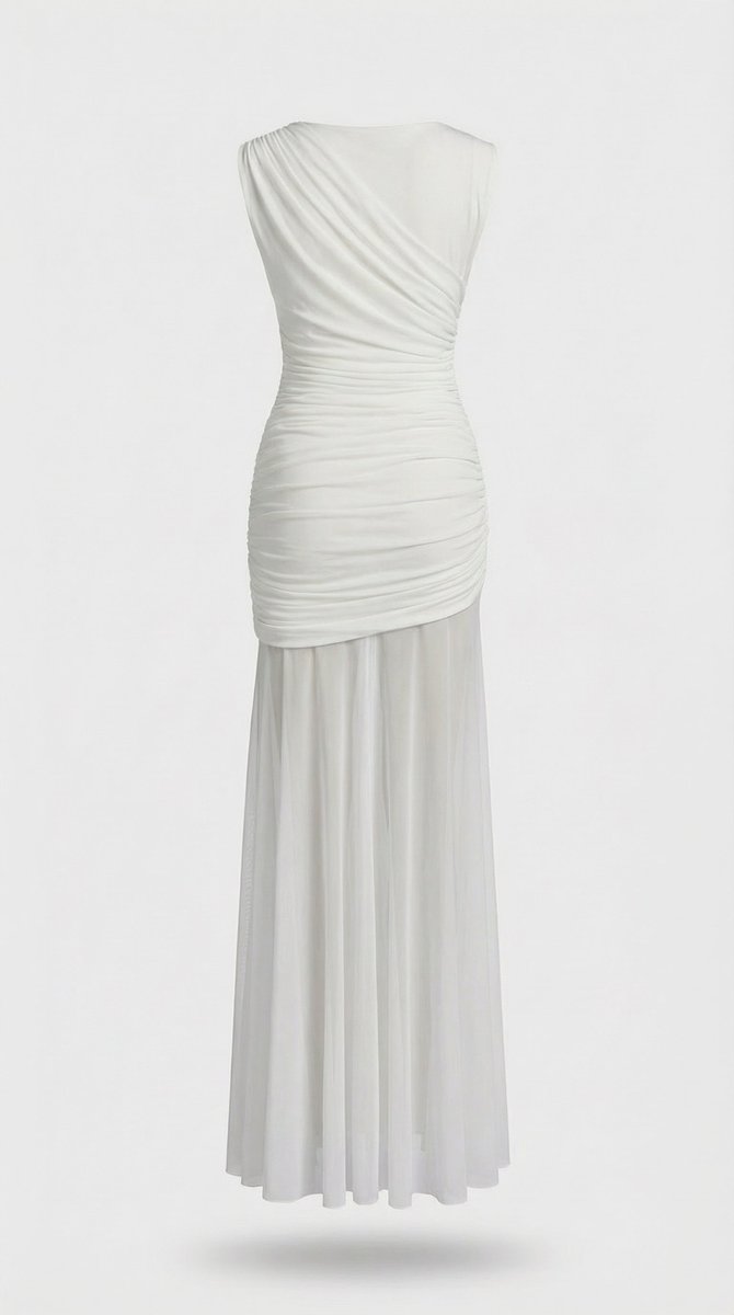 Women's Pleated Sculptural A-Line Fall Wedding Guest Dress