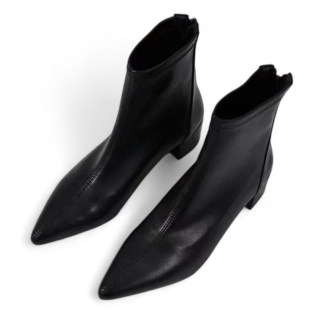Women's Pointed-Toe Back-Zip Low-Heel Ankle Boots