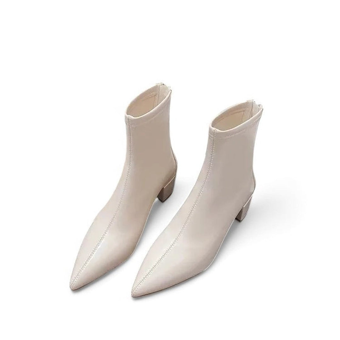 Women's Pointed-Toe Back-Zip Low-Heel Ankle Boots