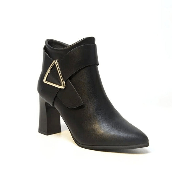 Women's Pointed-Toe Block-Heel Buckle-Strap Ankle Boots