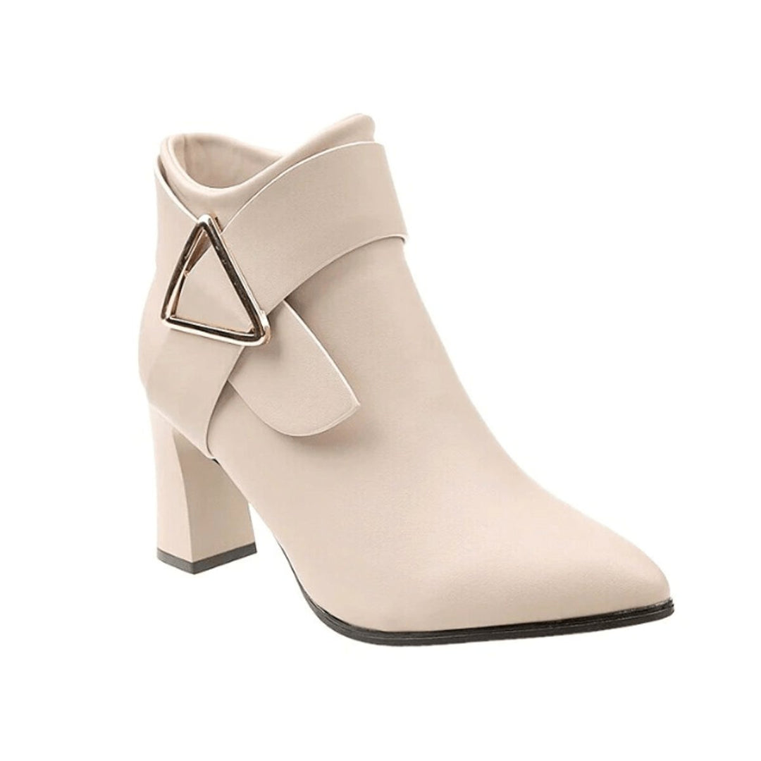 Women's Pointed-Toe Block-Heel Buckle-Strap Ankle Boots