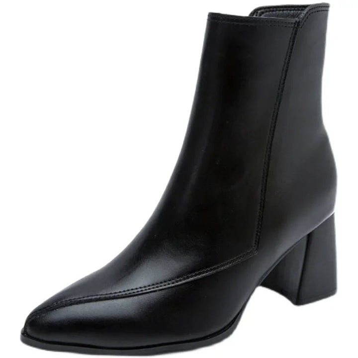 Women's Pointed-Toe Block-Heel Side-Zip Ankle Boots