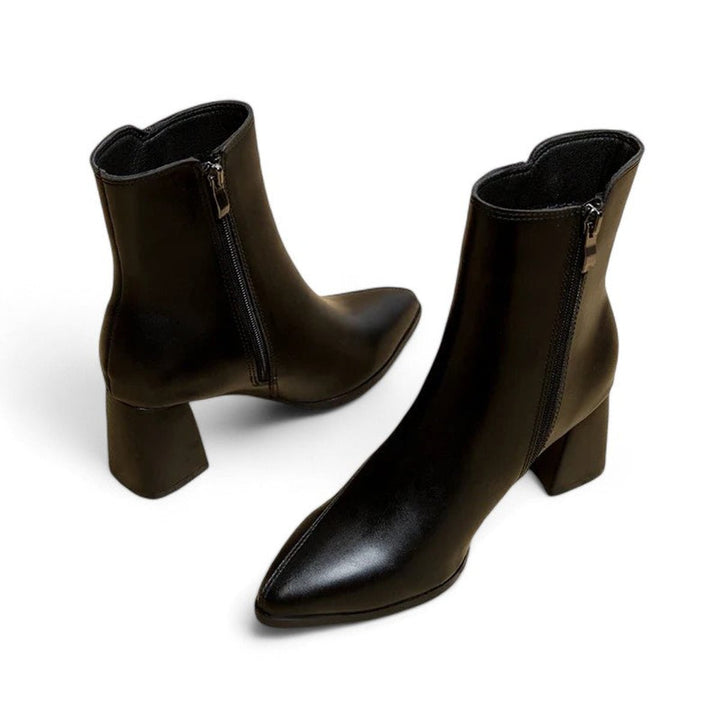 Women's Pointed-Toe Block-Heel Side-Zip Ankle Boots