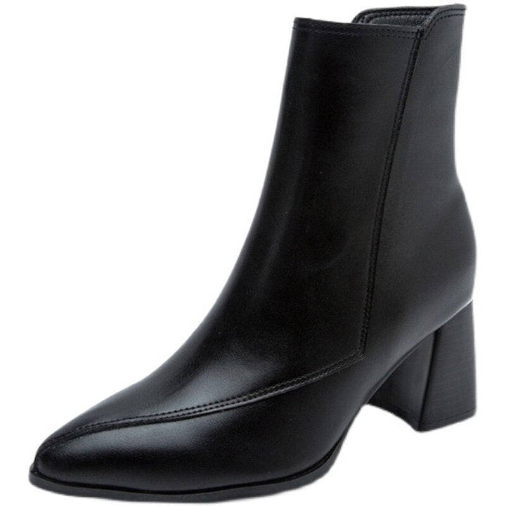 Women's Pointed-Toe Block-Heel Zip-Up Ankle Boots
