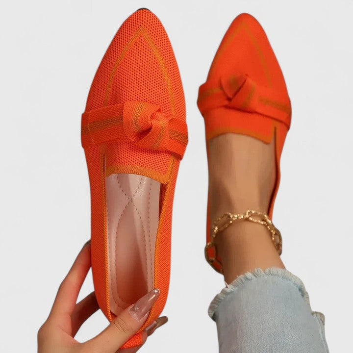 Women's Pointed-Toe Knot-Detail Slip-On Flat Loafers