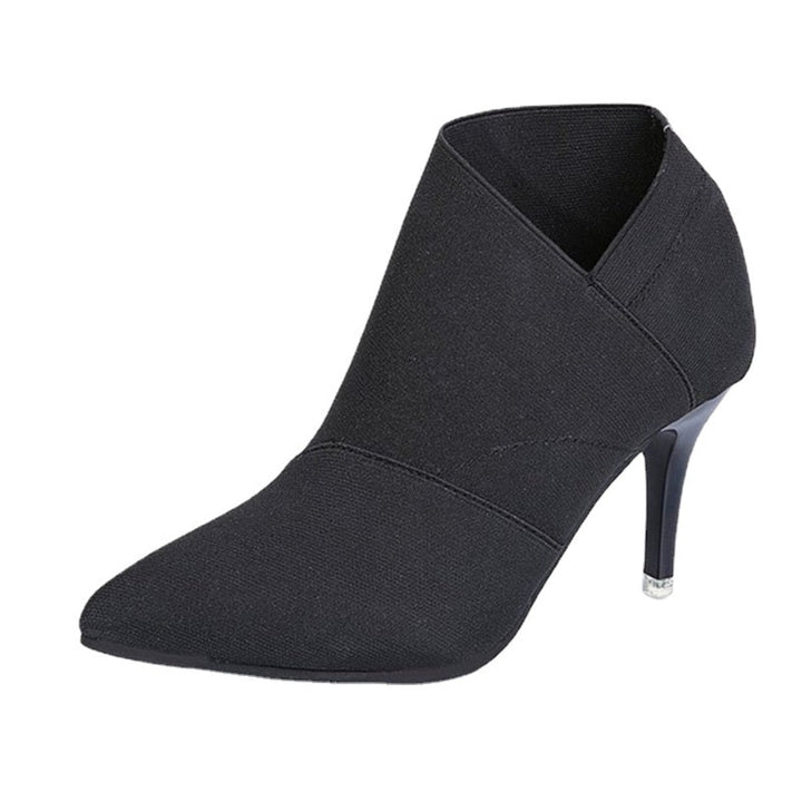 Women's Pointed-Toe Stiletto Heel Cotton Ankle Boots