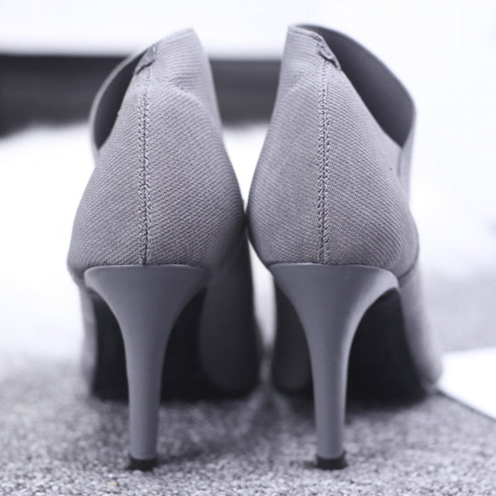 Women's Pointed-Toe Stiletto Heel Cotton Ankle Boots