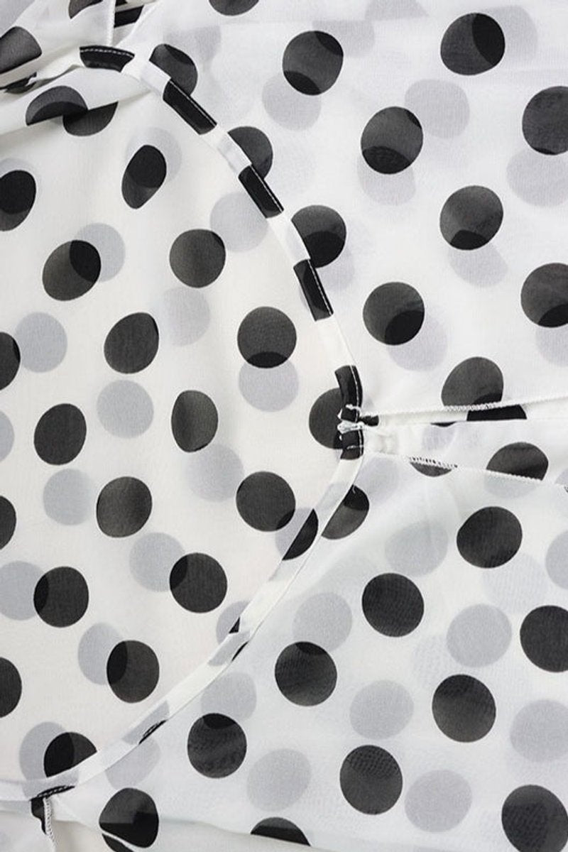 Women's Polka Dot Halter Asymmetric Fall Wedding Guest Dress