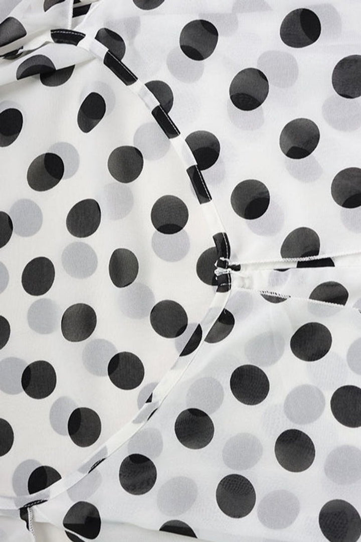 Women's Polka Dot Halter Asymmetric Fall Wedding Guest Dress