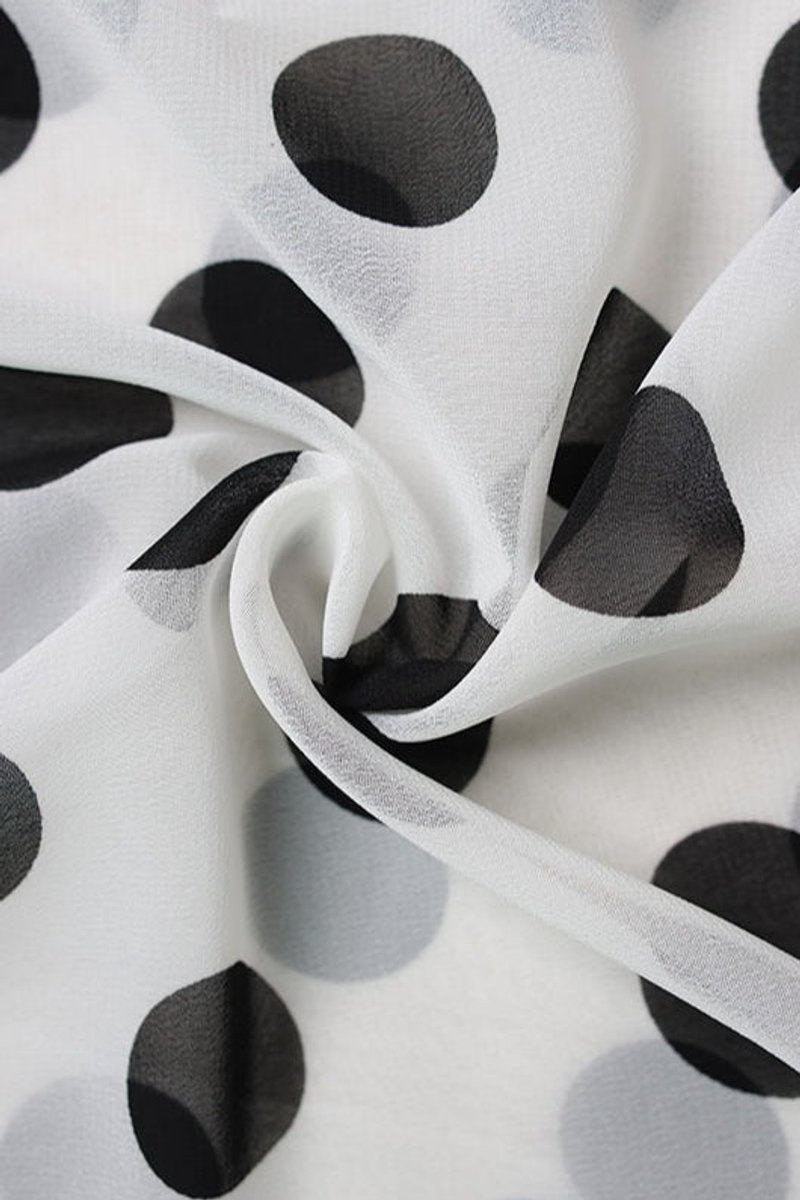Women's Polka Dot Halter Asymmetric Fall Wedding Guest Dress