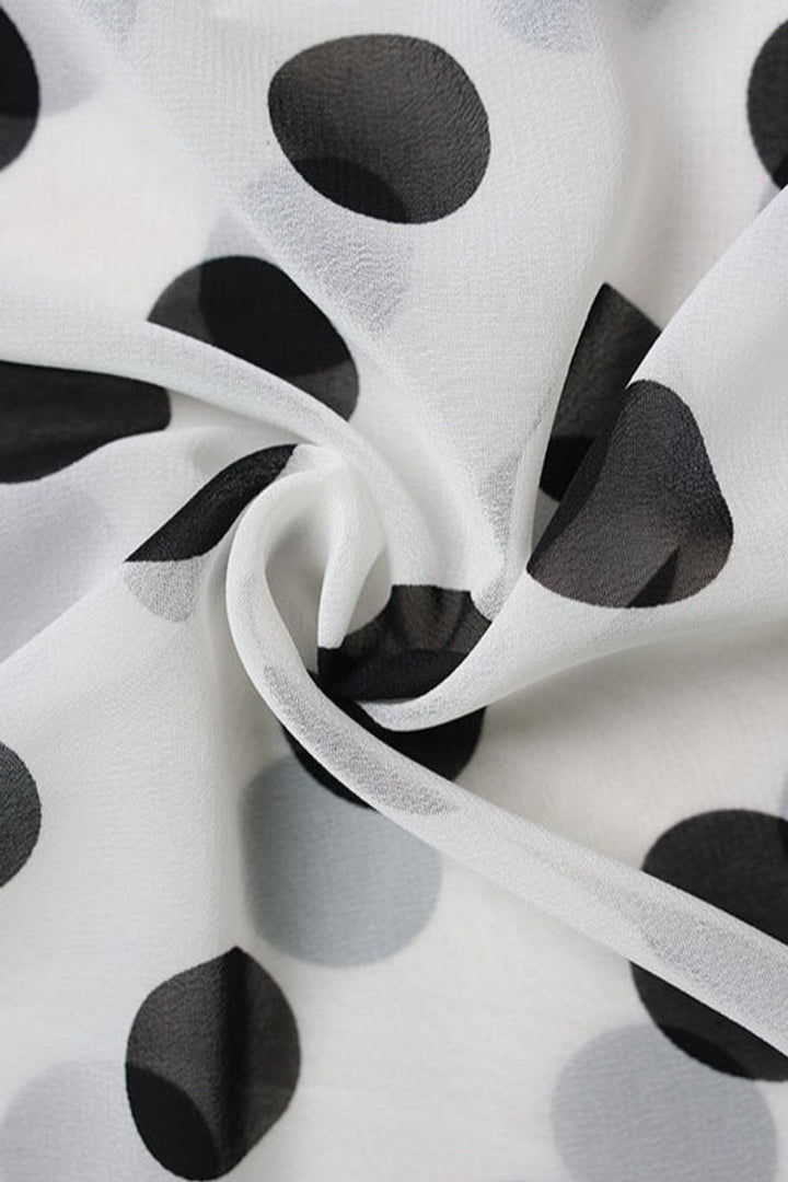 Women's Polka Dot Halter Asymmetric Fall Wedding Guest Dress