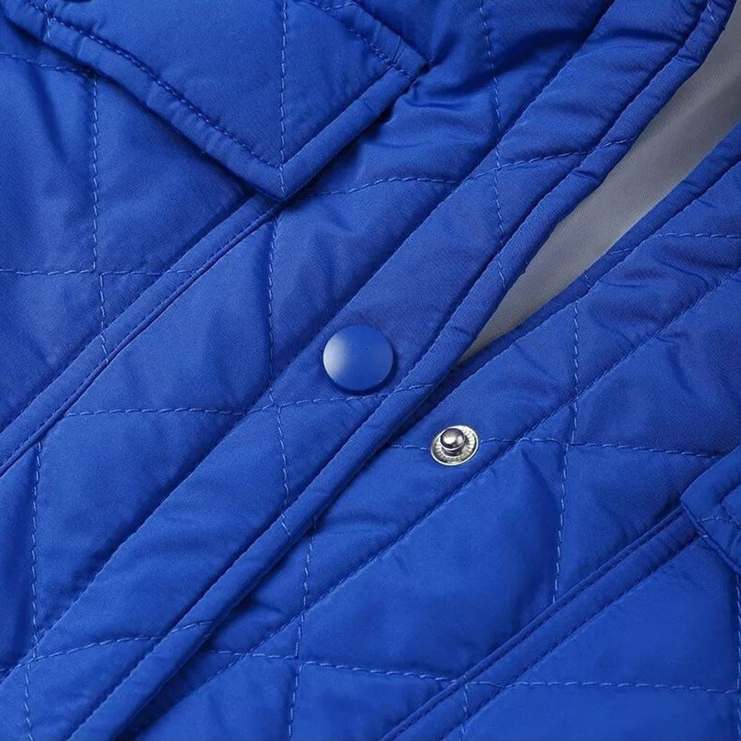 Women's Quilted Belted Trench Coat Padded Shirt Jacket