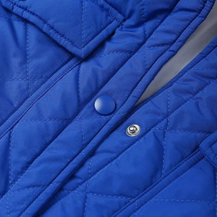 Women's Quilted Belted Trench Coat Padded Shirt Jacket