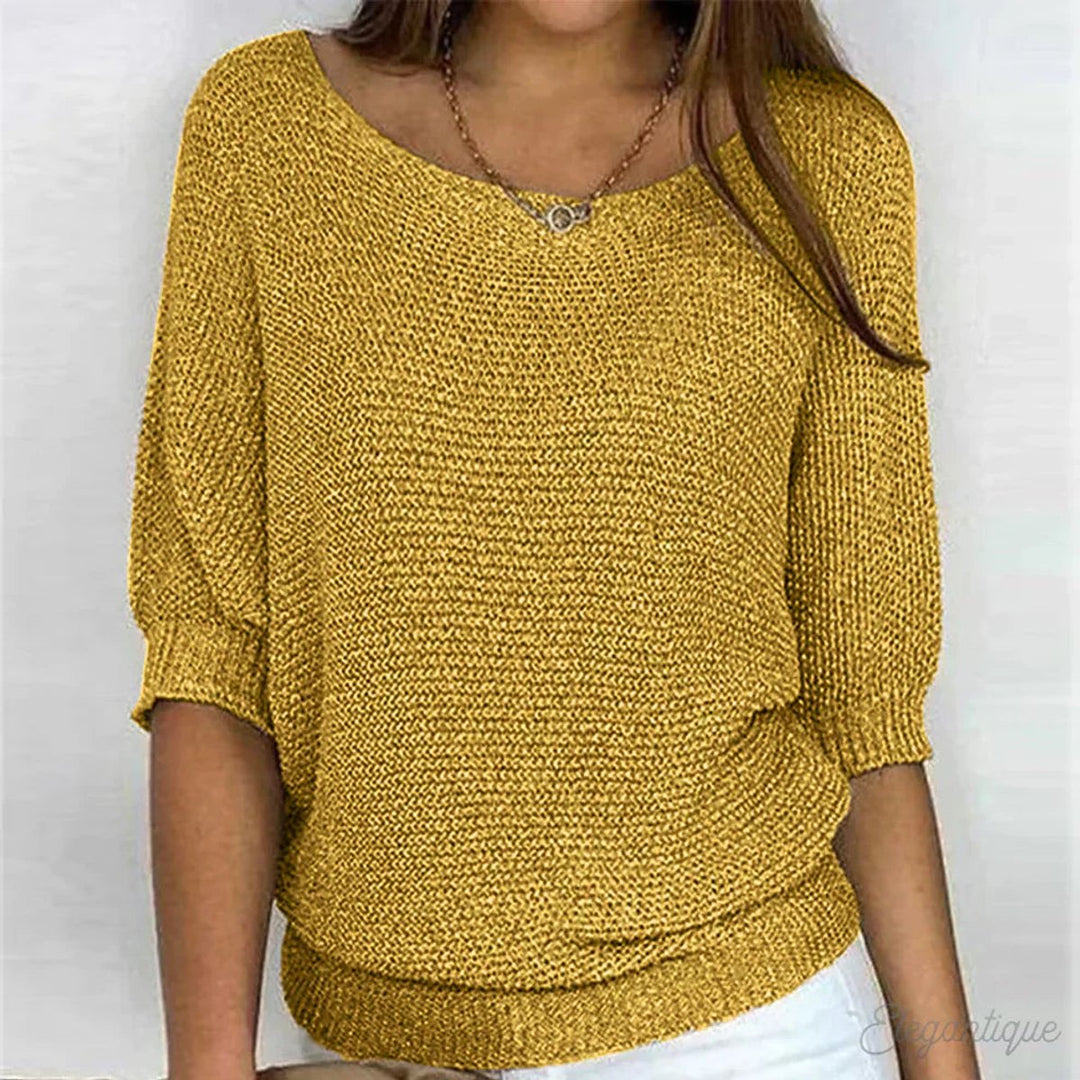 Women's Relaxed-Fit Batwing-Sleeve Open-Knit Pullover Sweater