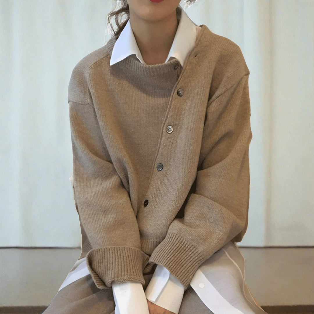 Women's Relaxed-Fit Button-Front Knit Cardigan Sweater