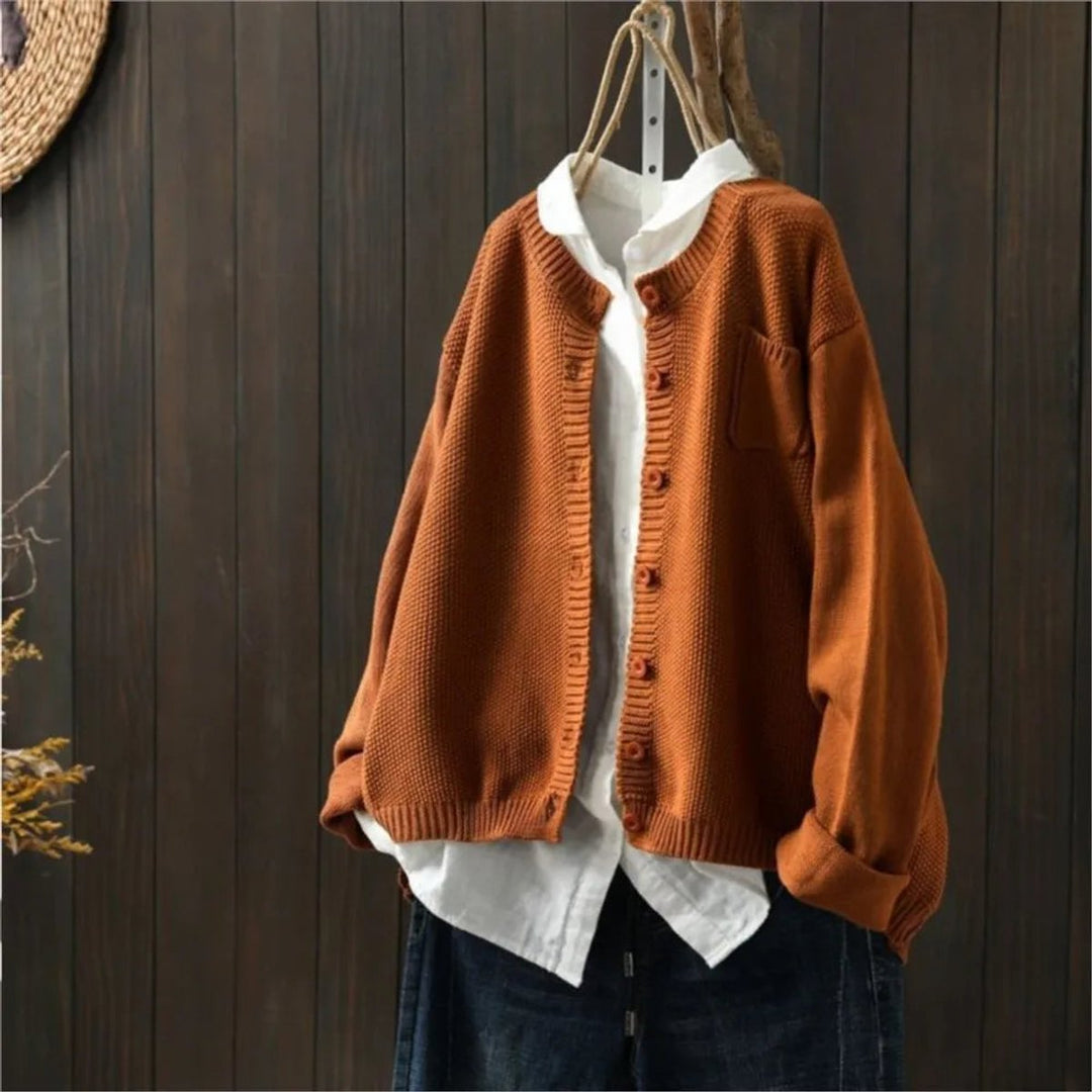 Women's Relaxed-Fit Button-Front Knit Cardigan Sweater