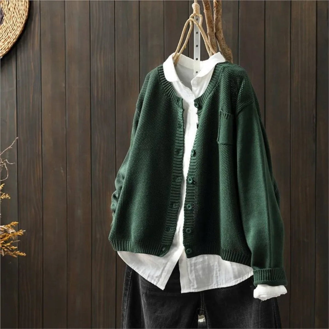 Women's Relaxed-Fit Button-Front Knit Cardigan Sweater
