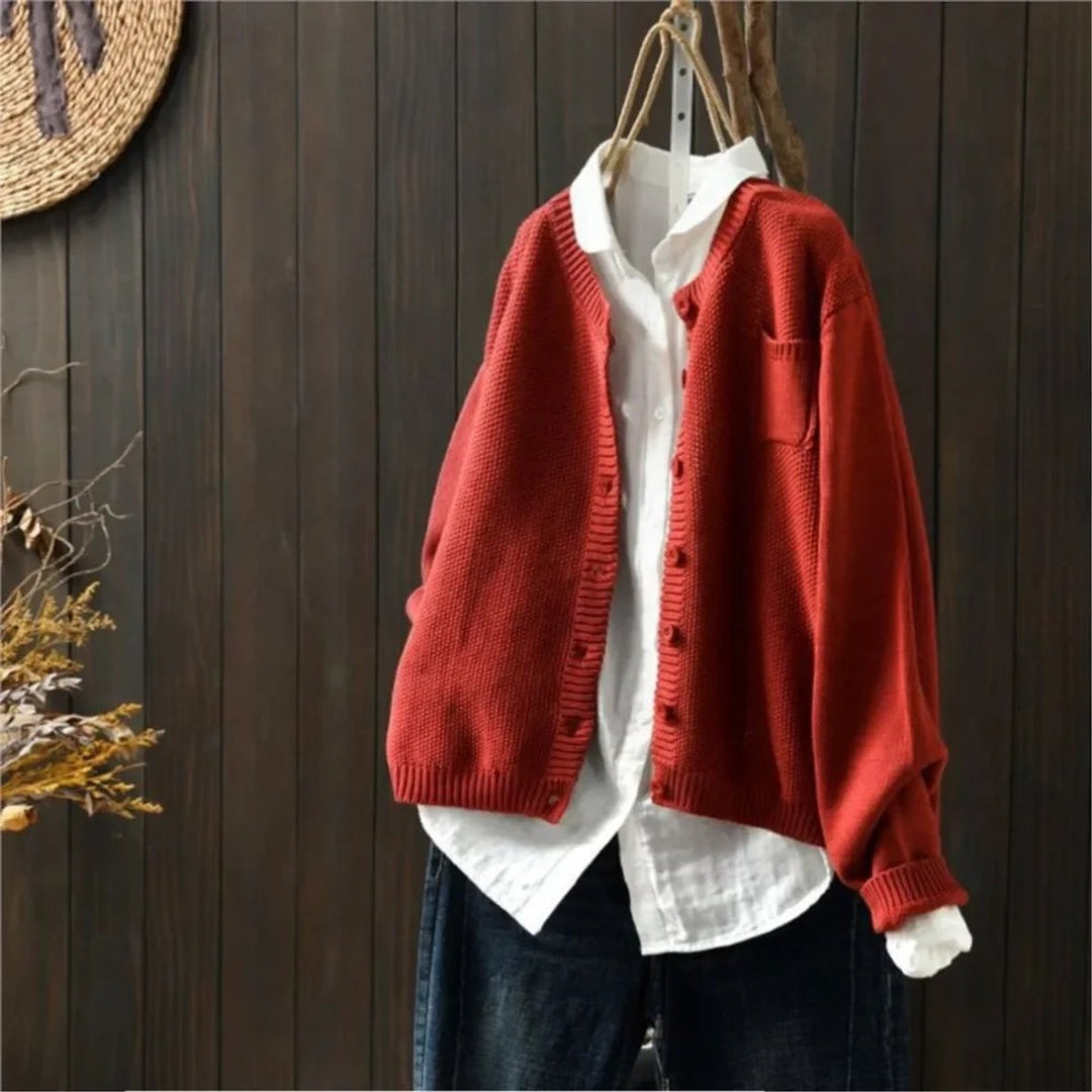Women's Relaxed-Fit Button-Front Knit Cardigan Sweater