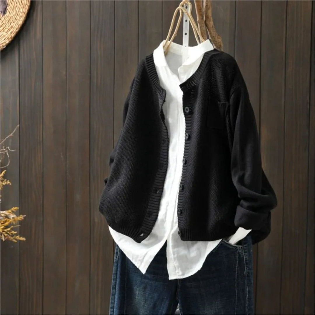 Women's Relaxed-Fit Button-Front Knit Cardigan Sweater