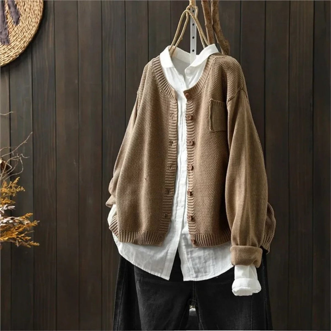 Women's Relaxed-Fit Button-Front Knit Cardigan Sweater