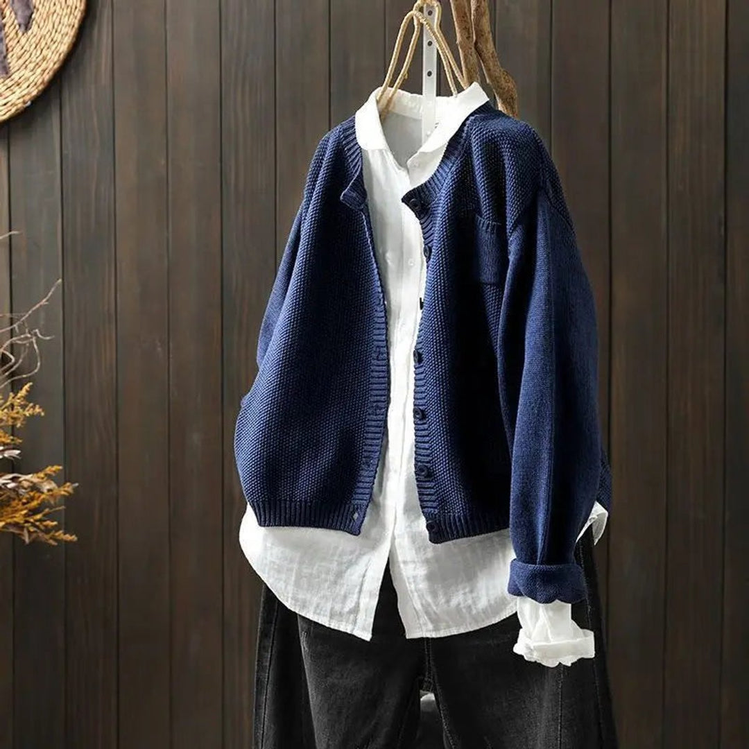 Women's Relaxed-Fit Button-Front Knit Cardigan Sweater