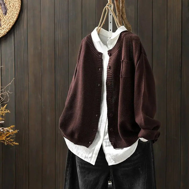 Women's Relaxed-Fit Button-Front Knit Cardigan Sweater