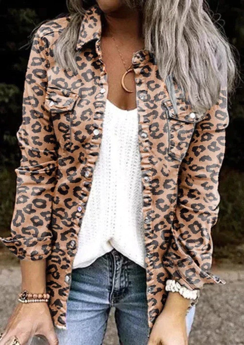 Women's Relaxed-Fit Button-Up Casual Denim Jacket