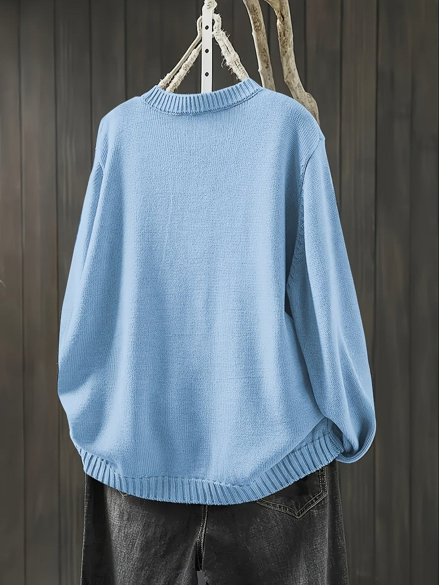 Women's Relaxed-Fit Colorful Button Knit Cardigan Sweater