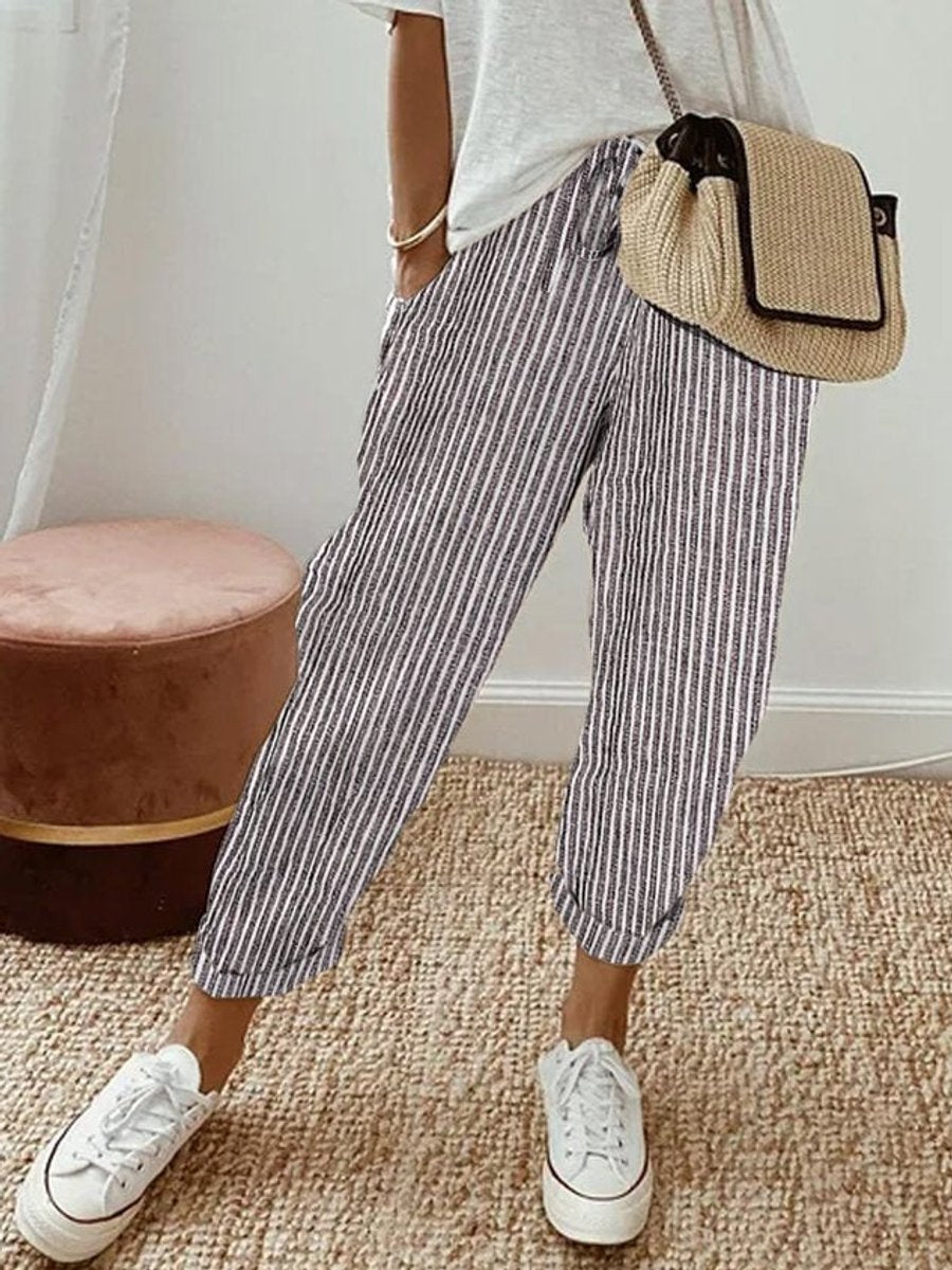 Women's Relaxed-Fit Drawstring Linen Jogger Pants