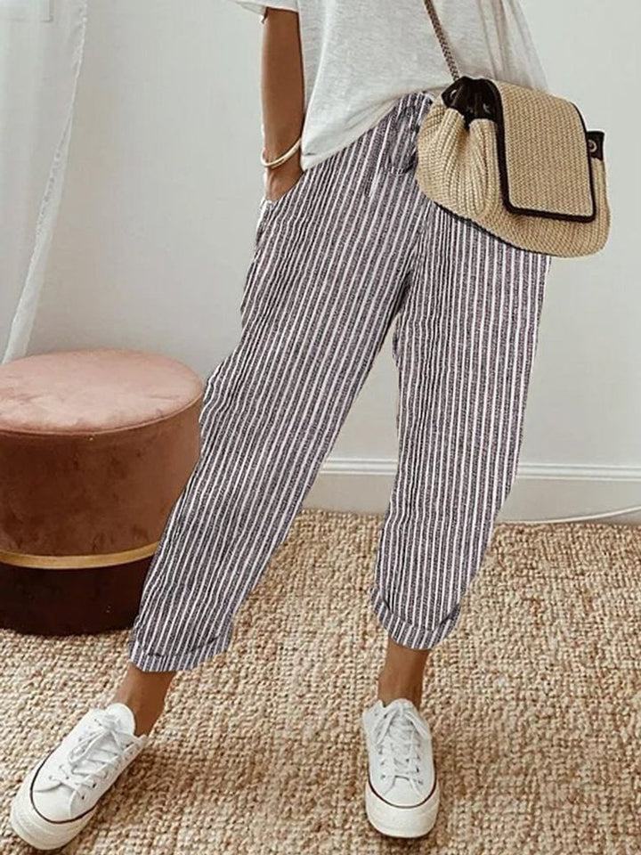 Women's Relaxed-Fit Drawstring Linen Jogger Pants