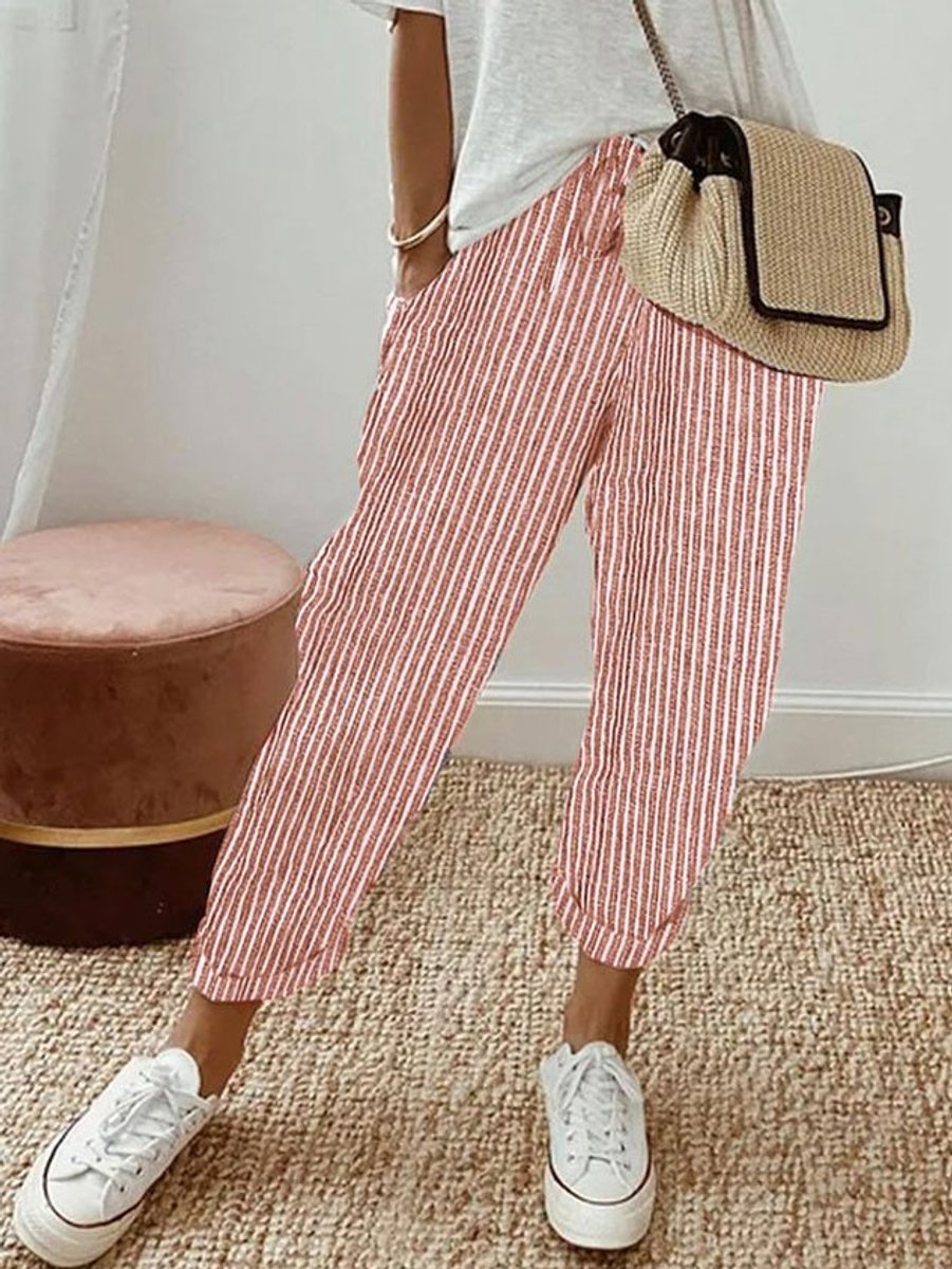 Women's Relaxed-Fit Drawstring Linen Jogger Pants