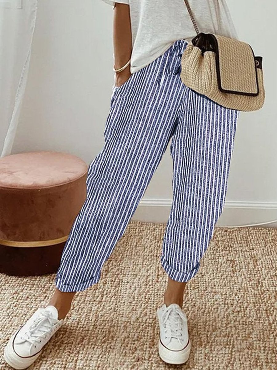 Women's Relaxed-Fit Drawstring Linen Jogger Pants