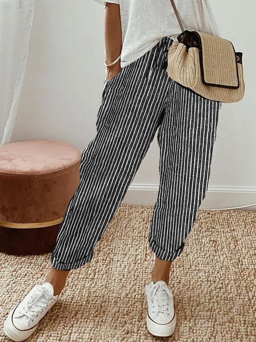 Women's Relaxed-Fit Drawstring Linen Jogger Pants