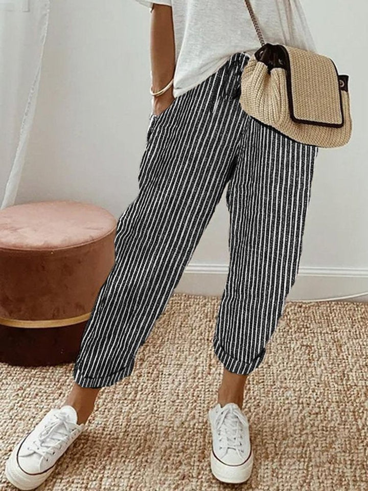 Women's Relaxed-Fit Drawstring Linen Jogger Pants