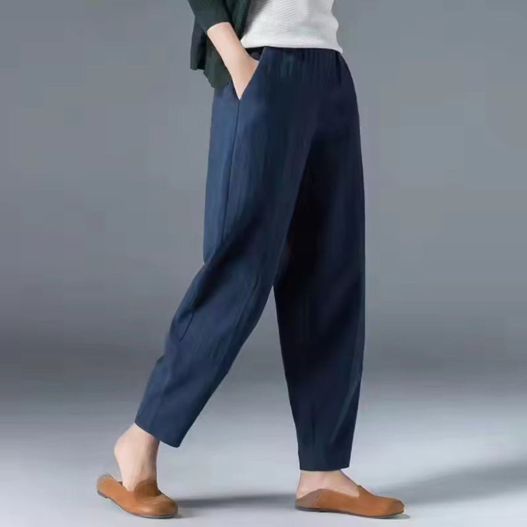 Women's Relaxed-Fit Elastic-Waist Lightweight Ankle Pants