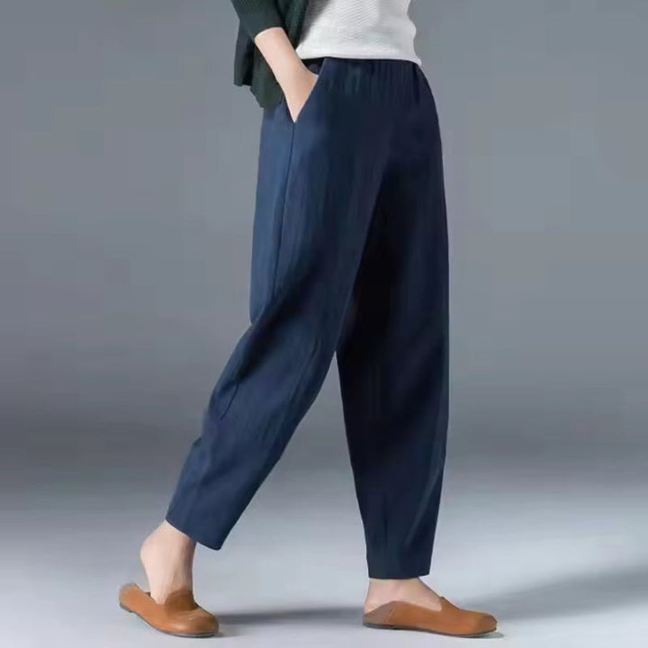 Women's Relaxed-Fit Elastic-Waist Lightweight Ankle Pants