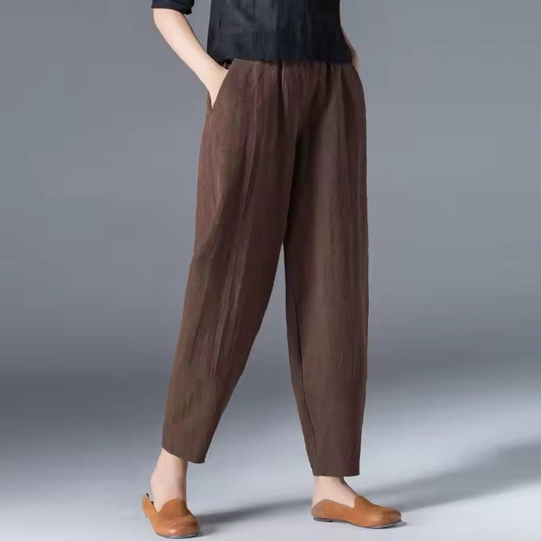 Women's Relaxed-Fit Elastic-Waist Lightweight Ankle Pants