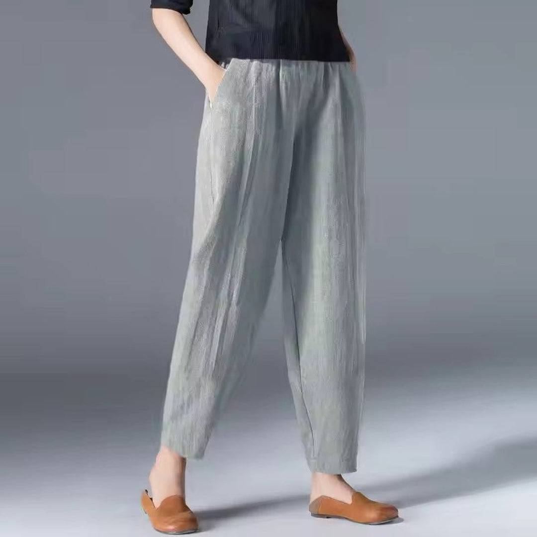 Women's Relaxed-Fit Elastic-Waist Lightweight Ankle Pants