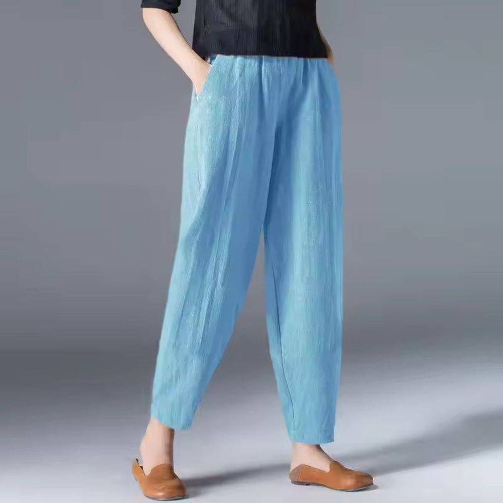 Women's Relaxed-Fit Elastic-Waist Lightweight Ankle Pants